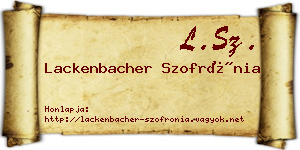 Lackenbacher Szofrónia névjegykártya